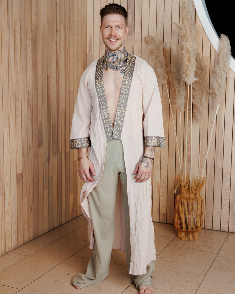TRIBAL BURN KIMONO SAND