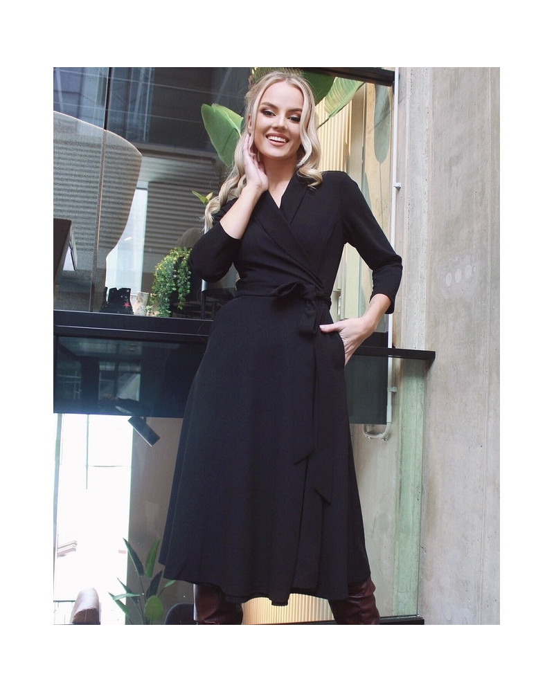 MOON MIDI DRESS BLACK