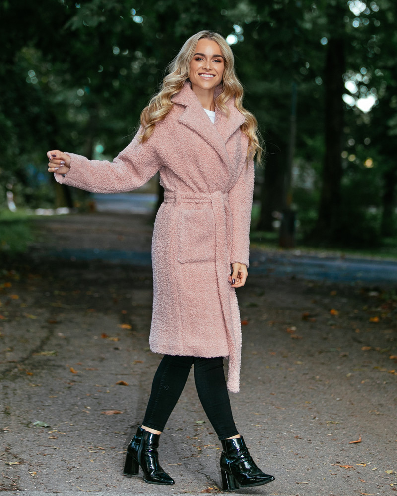 PASTEL PINK FURRY DREAMY COAT