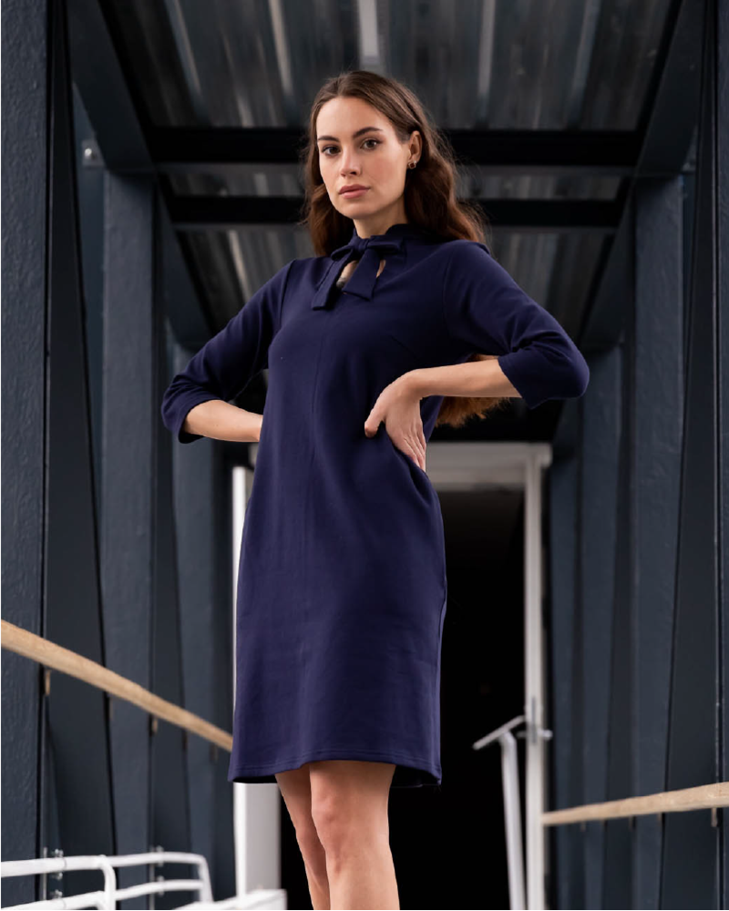 DOLLABLE SWEATER DRESS NAVY