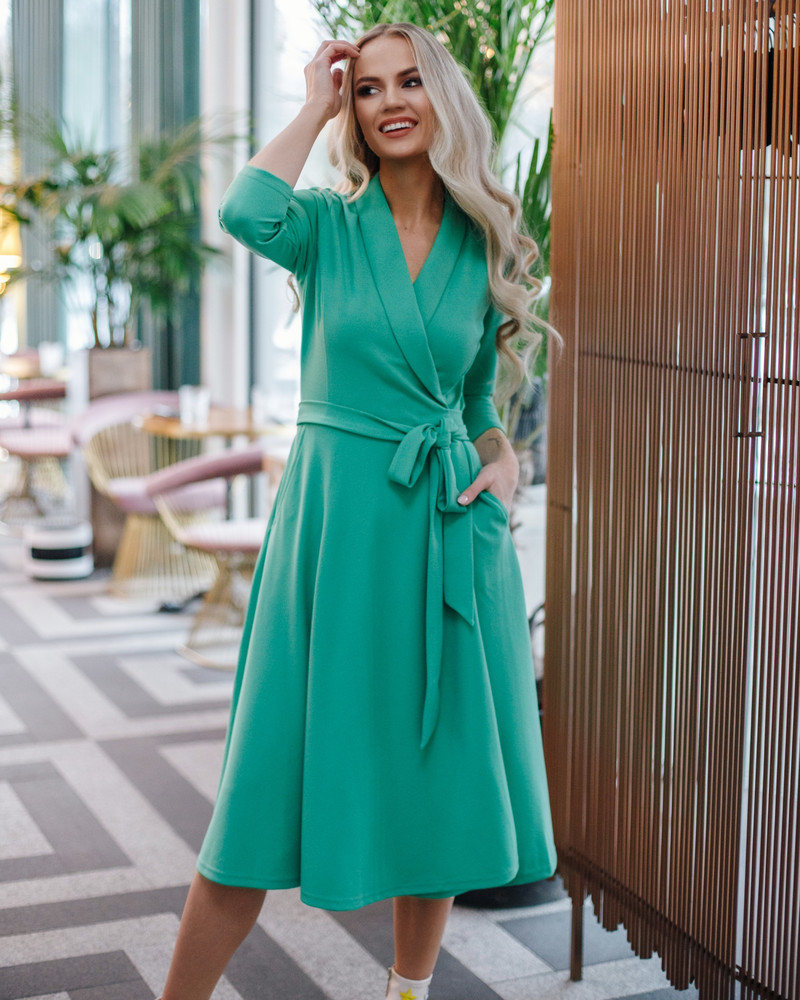 MOON MIDI DRESS BRIGHT GREEN