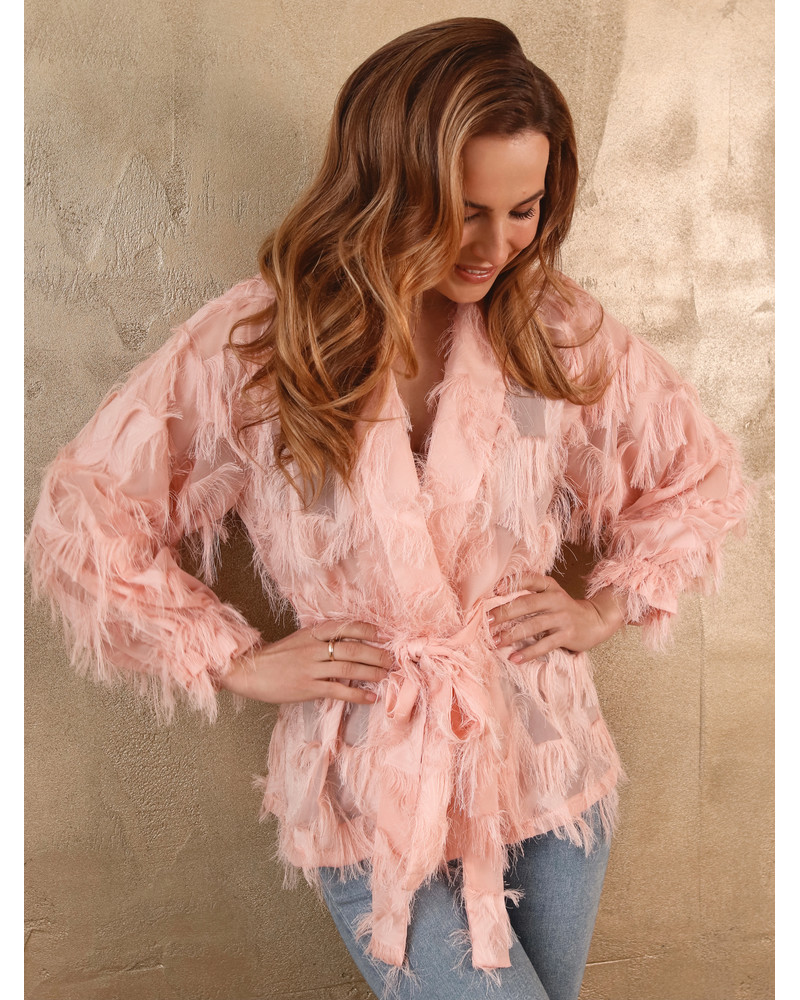 FRINGE JACKET PEACHY