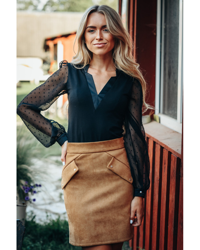 BLACK COMET CHIFFON BLOUSE
