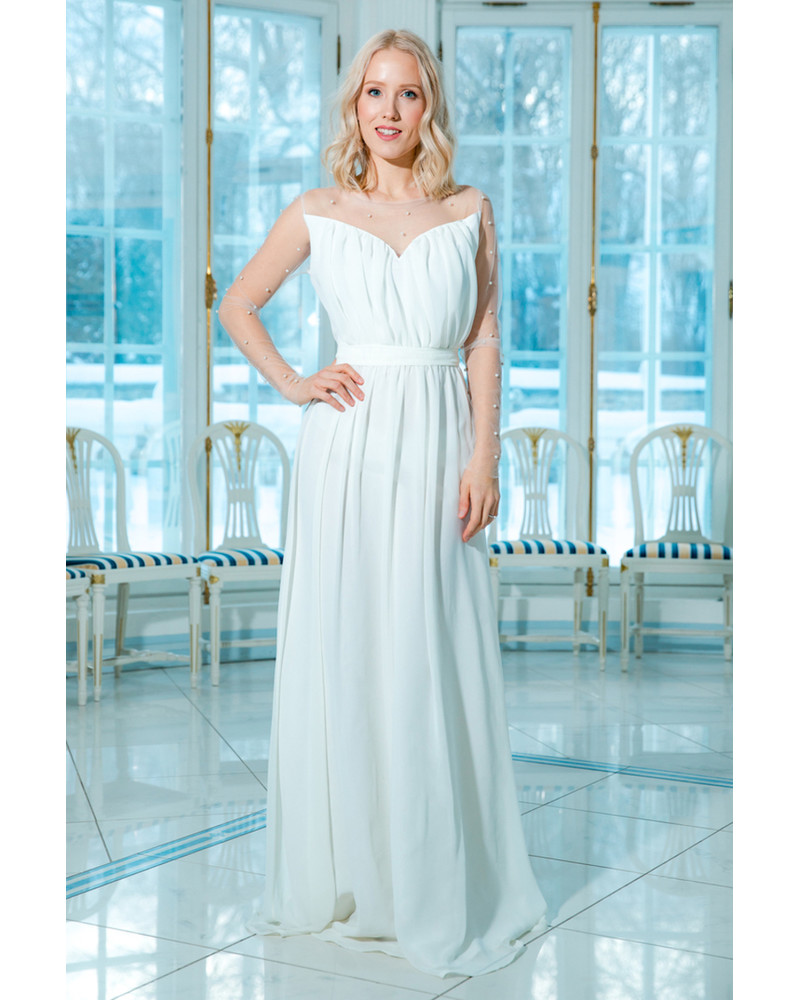 WHITE DREAMY PEARL MAXI DRESS