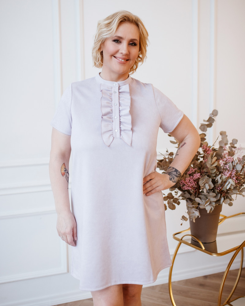 FRILL LINE DRESS LILAC