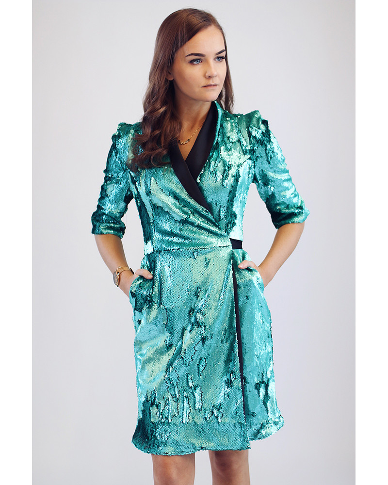 MOON DRESS SEQUIN GREEN