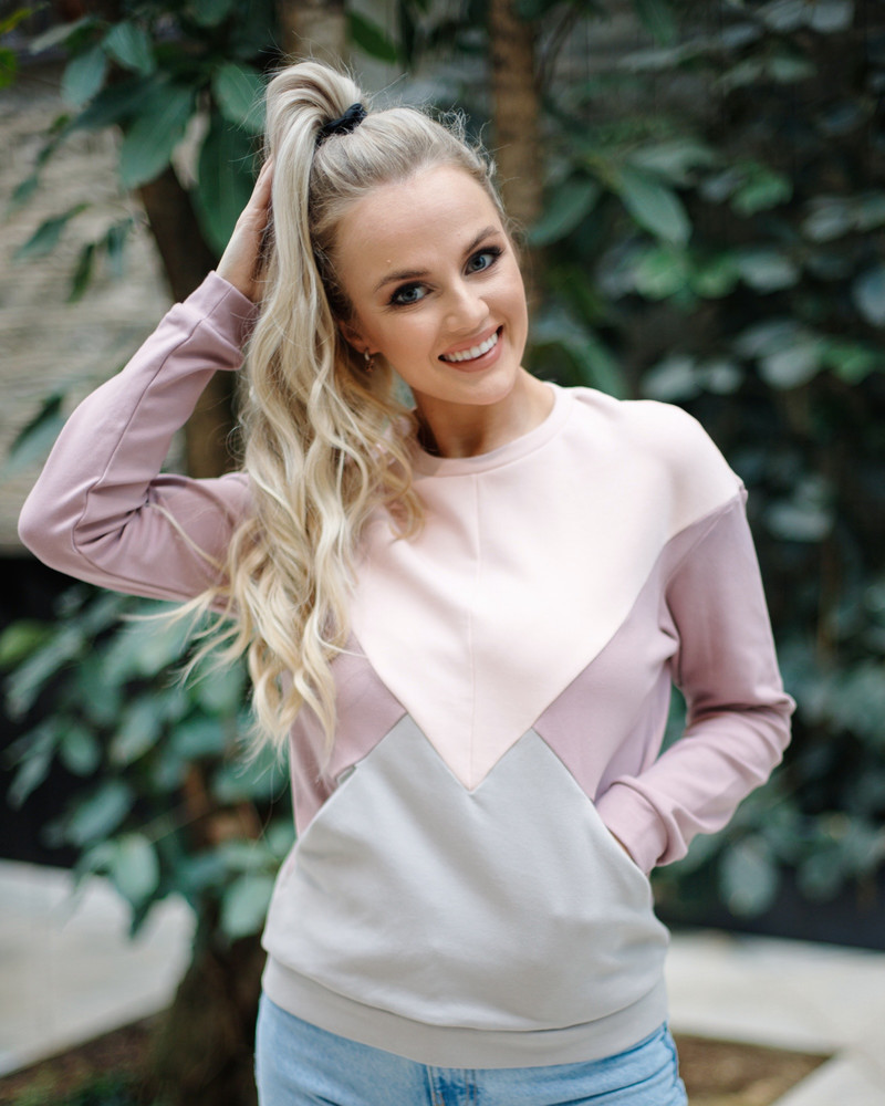 TRIANGLE POCKET SWEATSHIRT PINK GREY
