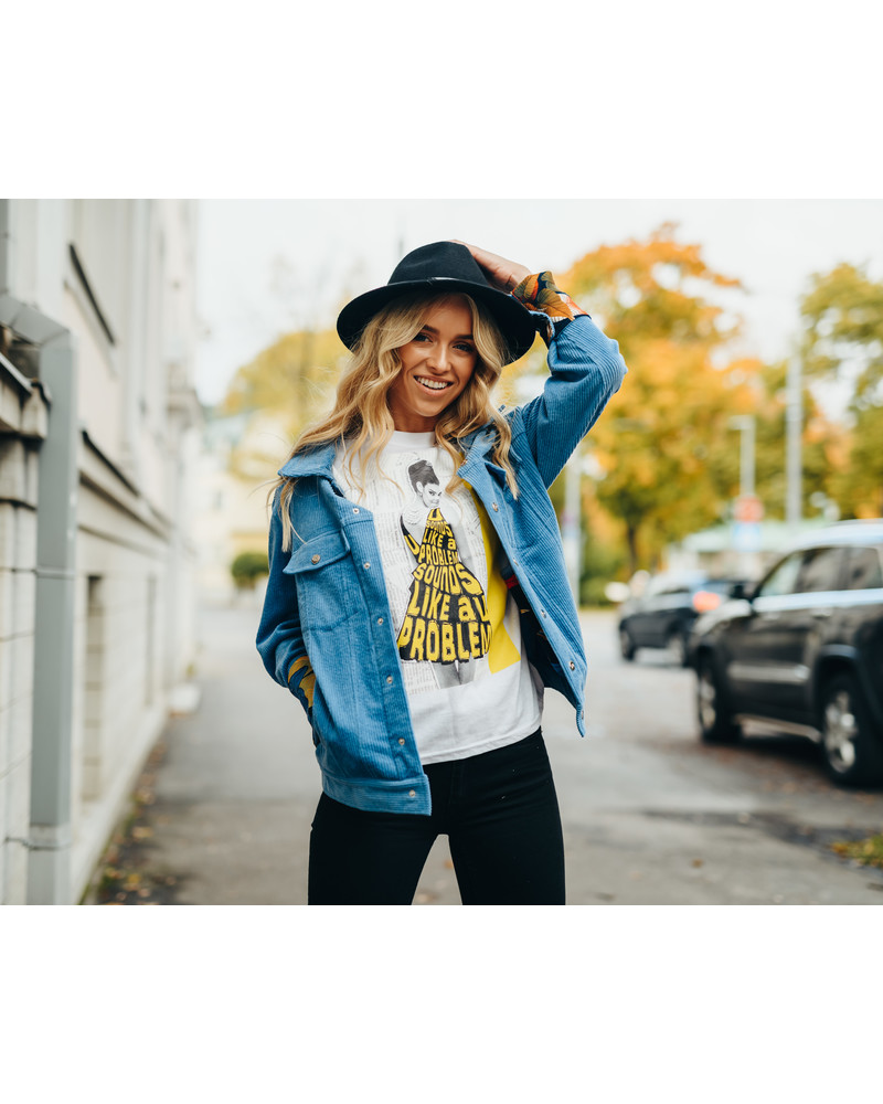 LIGHT BLUE VELVET JACKET