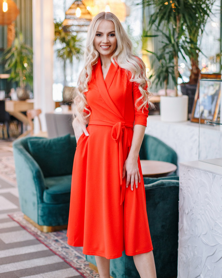 MOON MIDI DRESS ORANGE