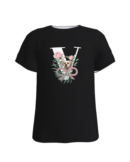 LETTER V KIDS T-SHIRT BLACK