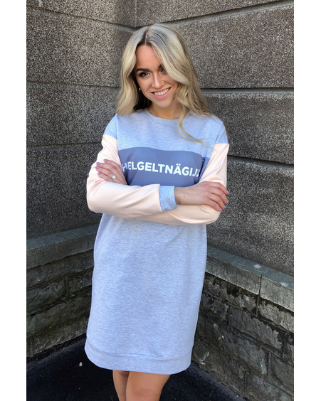 HELGELTNÄGIJA OVERSIZE SWEATER DRESS GREY