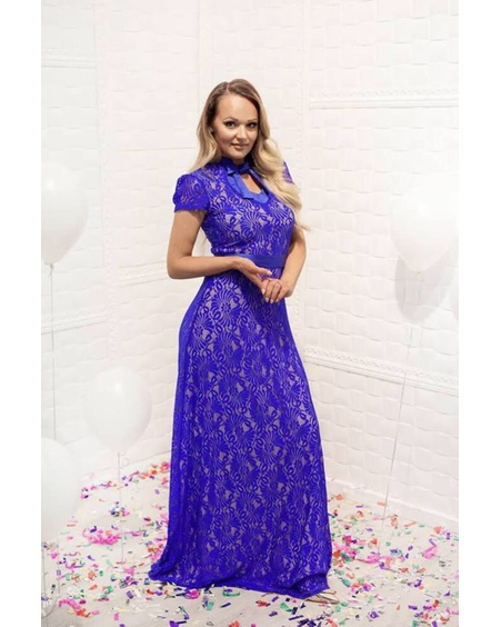 DOLLABLE MAXI DRESS LACE BLUE