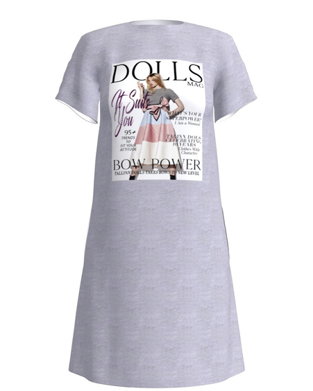 DOLLS MAGAZINE DRESS LIGHT GREY