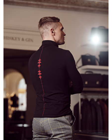 BLACK RED SOUNDWAVE TURTLENECK