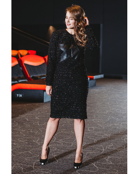 BLACK STAR KNIT SWEATER+SKIRT SET