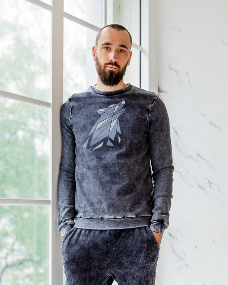 REFLECTOR WOLF MEN SWEATSHIRT ACID WASH
