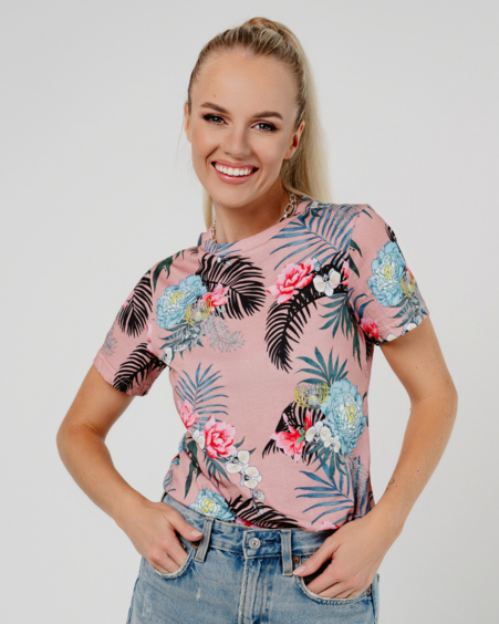 ROSE TROPICAL T-SHIRT PINK
