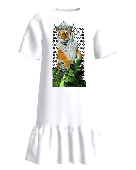QUEEN OF JUNGEL FRILL DRESS WHITE