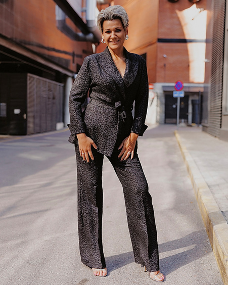 FLOWER POWER SUIT BLACK TROUSERS
