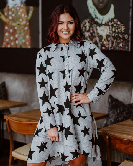 DIAGONAL FLARE DRESS