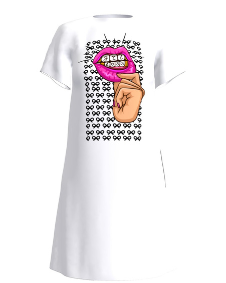 GIRL BOSS DRESS WHITE