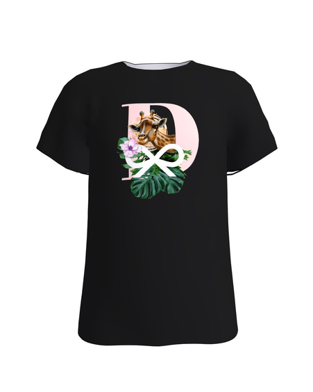 LETTER D KIDS T-SHIRT BLACK