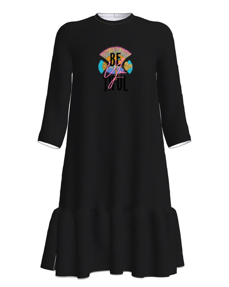 BEYOUTIFUL Dress Frill Black