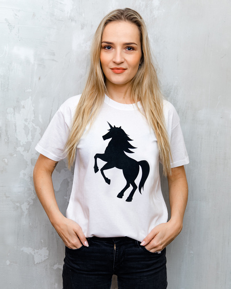 BLACK UNICORN OVERSIZE T-SHIRT WHITE