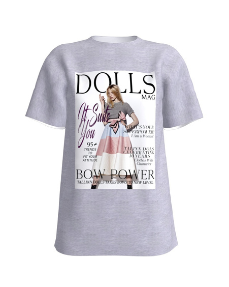 DOLLS MAGAZINE SLIM T-SHIRT LIGHT GREY