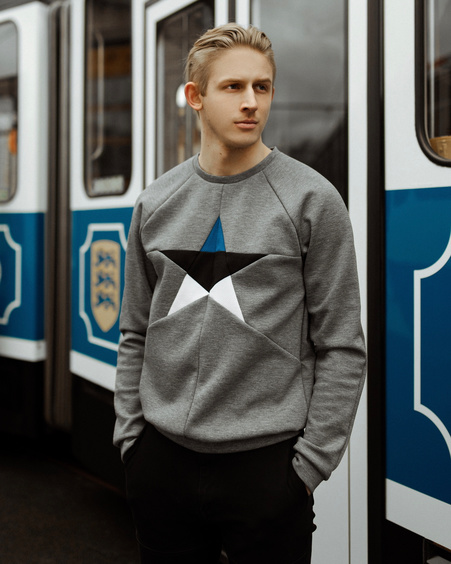 MENS ESTONIAN STAR SWEATSHIRT GREY