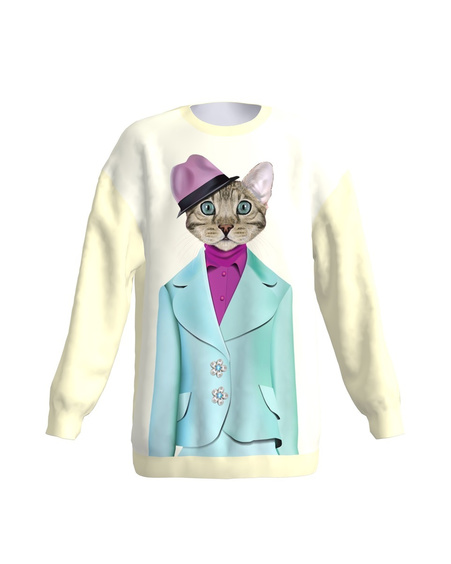 CAT LADY OVERSIZE SWEATSHIRT YELLOW