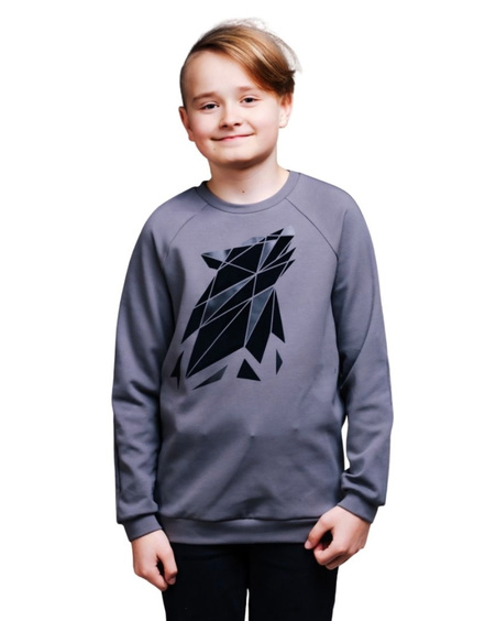 ABSTRACT WOLF KIDS SWEATSHIRT DARK GREY