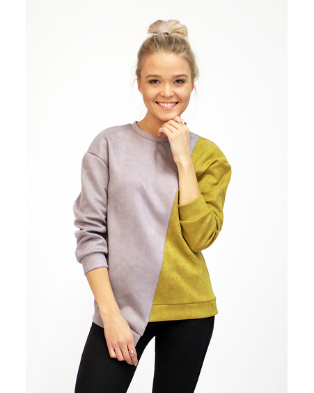GREY MUSTARD DIAGONAL SWEATER