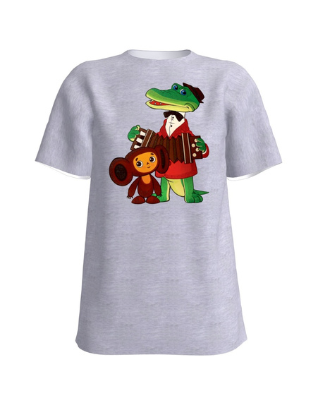 TŠEBURAŠKA&GENA UNISEX T-SHIRT LIGHT GREY