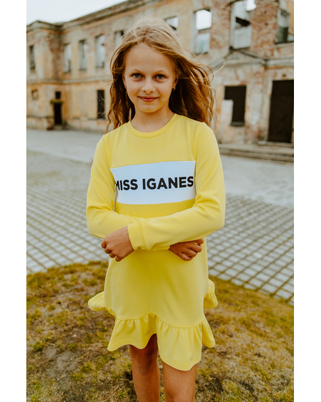 MISS IGANES KIDS FRILL DRESS YELLOW