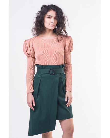 GREEN WRAP BELT SKIRT