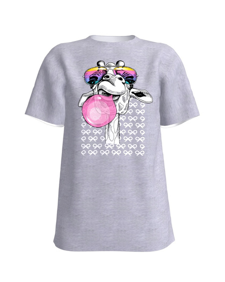 BUBBLE GIRAFFE SLIM T-SHIRT LIGHT GREY