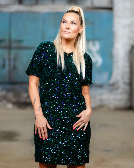 SEQUIN DRESS GREEN
