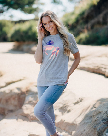 SUMMER UNICORN SLIM T-SHIRT LIGHT GREY