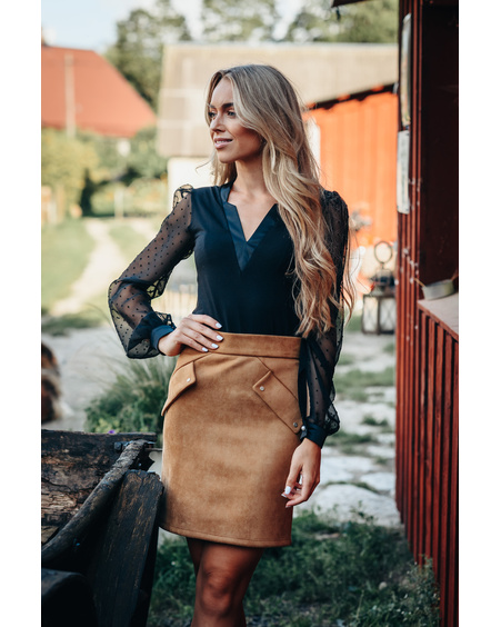 BLACK COMET CHIFFON BLOUSE