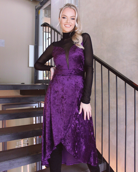 VELVET WRAP MIDI SKIRT PATCHY VIOLET