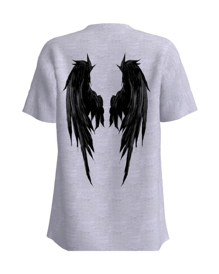 BLACK ANGEL UNISEX T-SHIRT LIGHT GREY