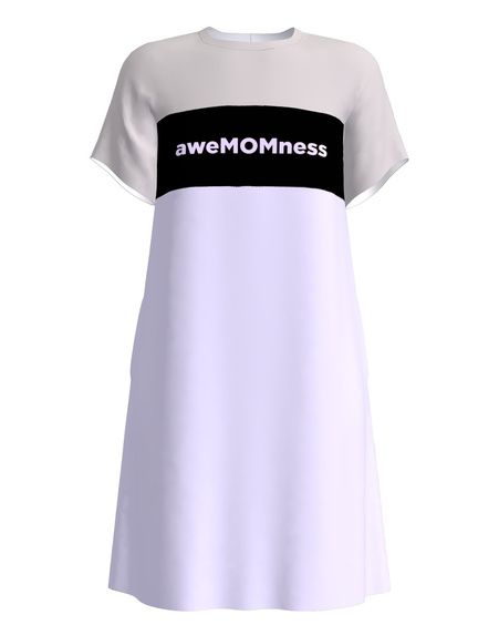 aweMOMness NURSING DRESS LILAC & GREY