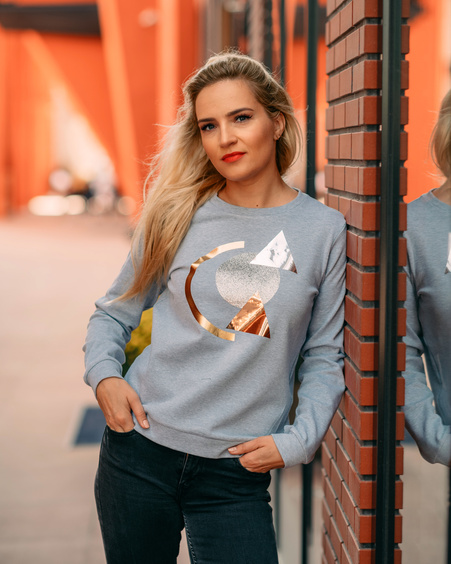 SPARKLE GOLD ABSTRACT SWEATSHIRT GREY