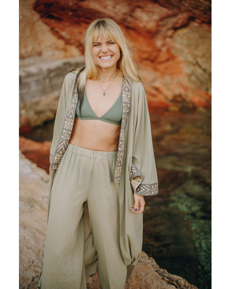 BOHO WIDE TROUSERS LIGHT GREEN WOMEN