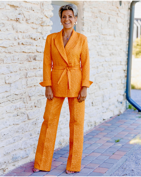 FLOWER POWER SUIT ORANGE TROUSERS