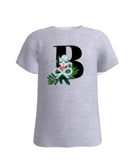 LETTER B KIDS T-SHIRT LIGHT GREY