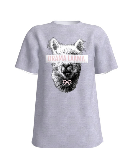 DRAMA LAAMA SLIM T-SHIRT LIGHT GREY