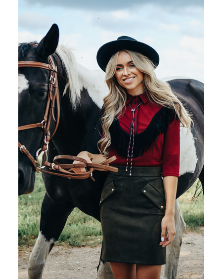 BORDEAUX FRINGE SHIRT