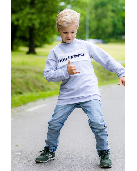 LÖÖN ŠARMIGA KIDS SWEATSHIRT LIGHT GREY